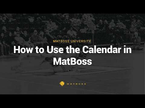 How to Use the Calendar in MatBoss