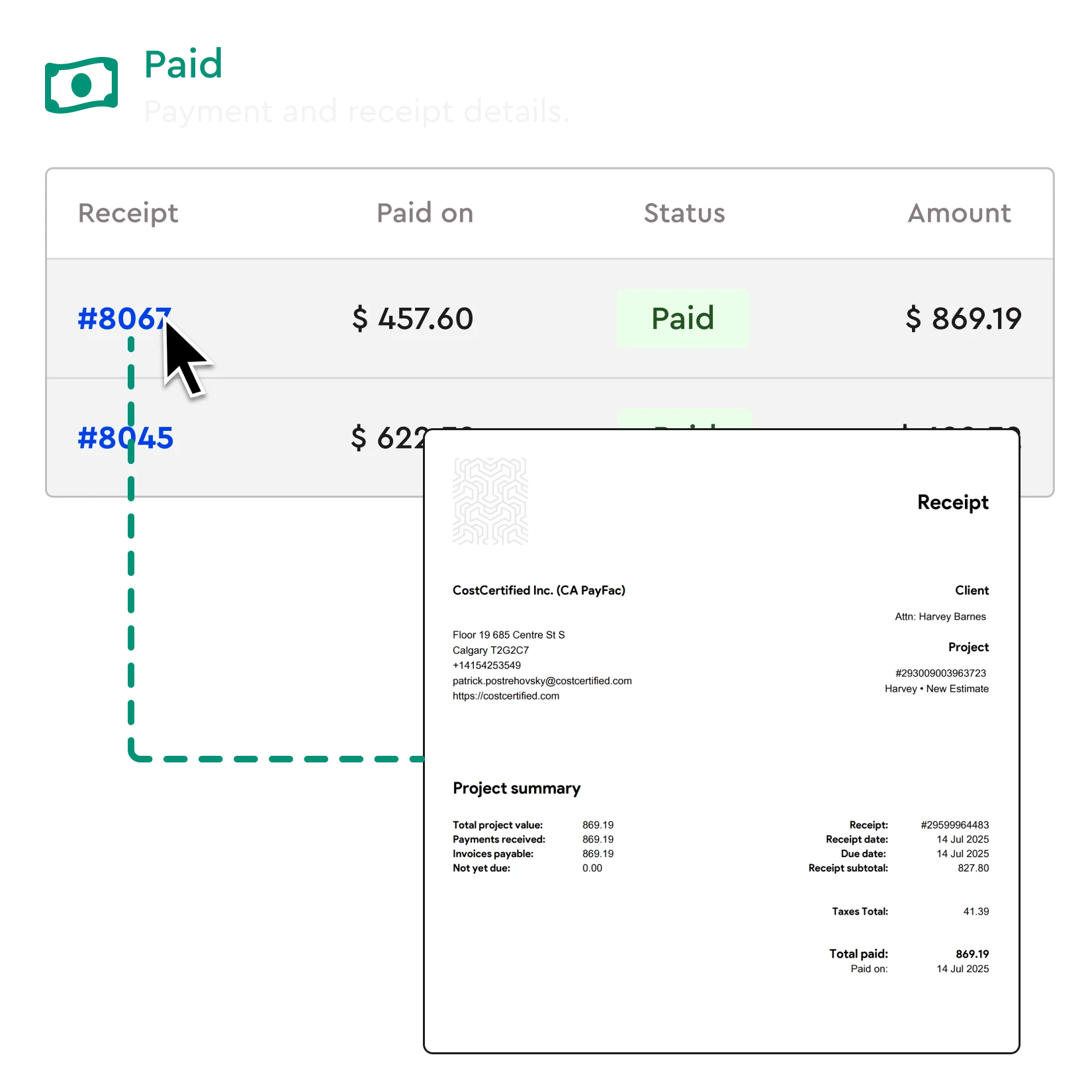 Receipt generation