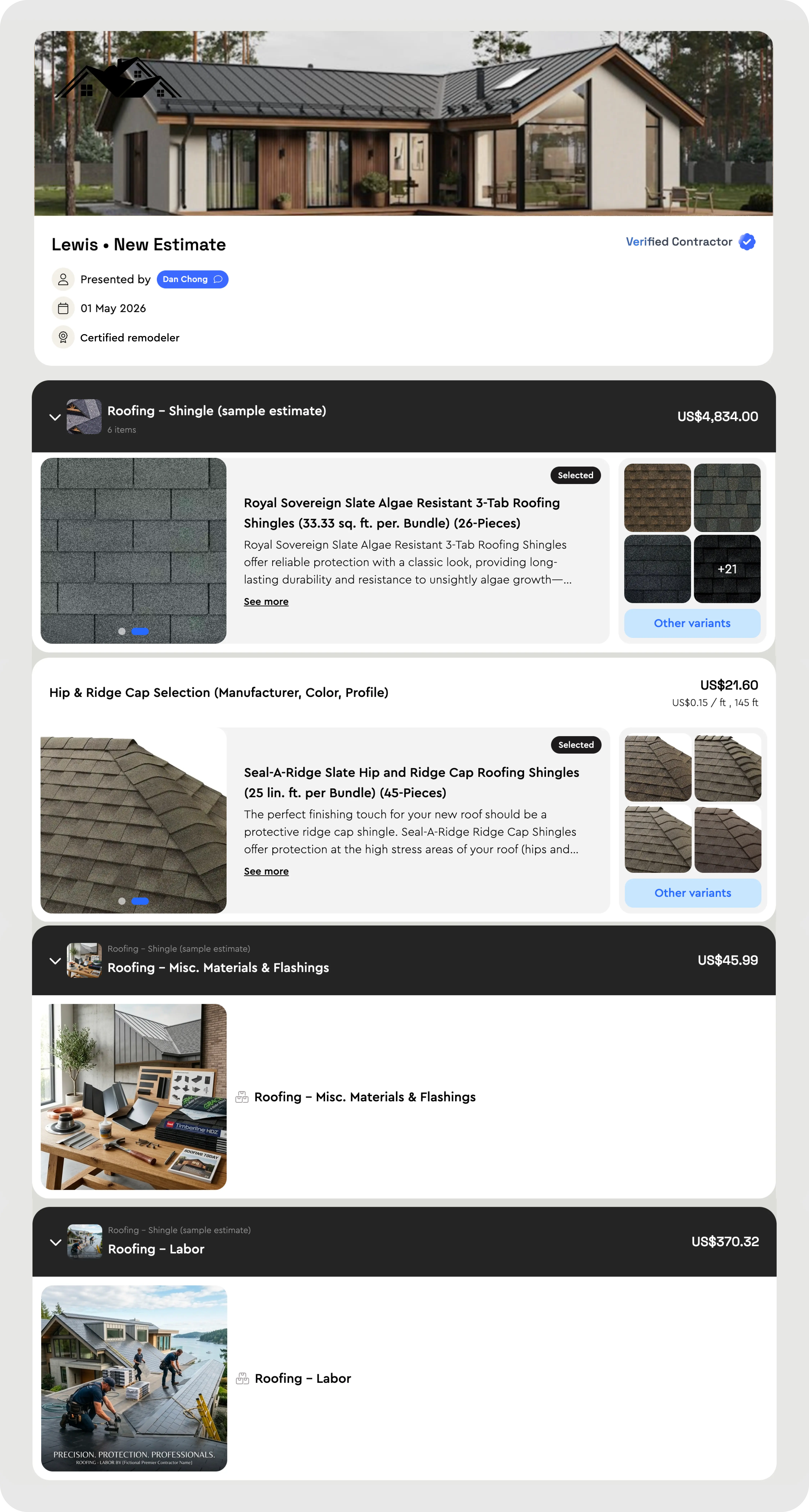 Bolster roofing proposal