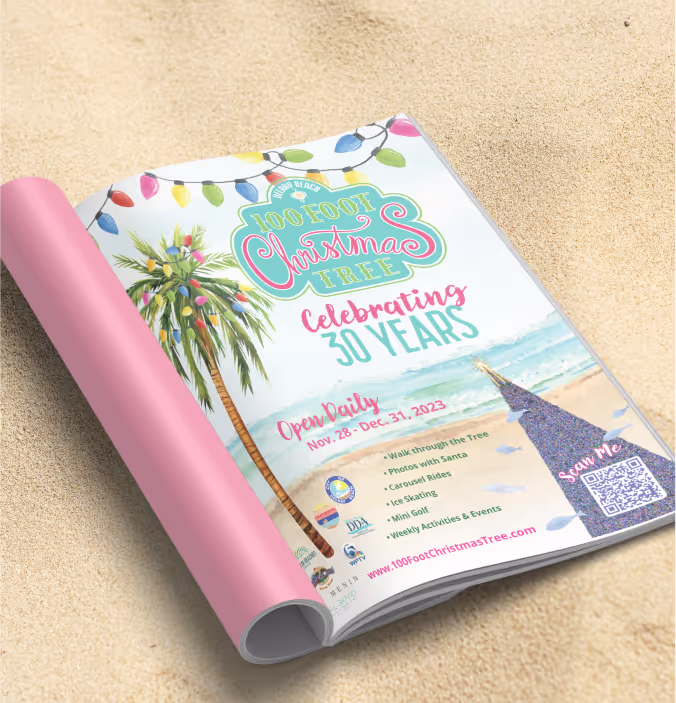 Delray Beach 100 foot Christmas tree magazine ad