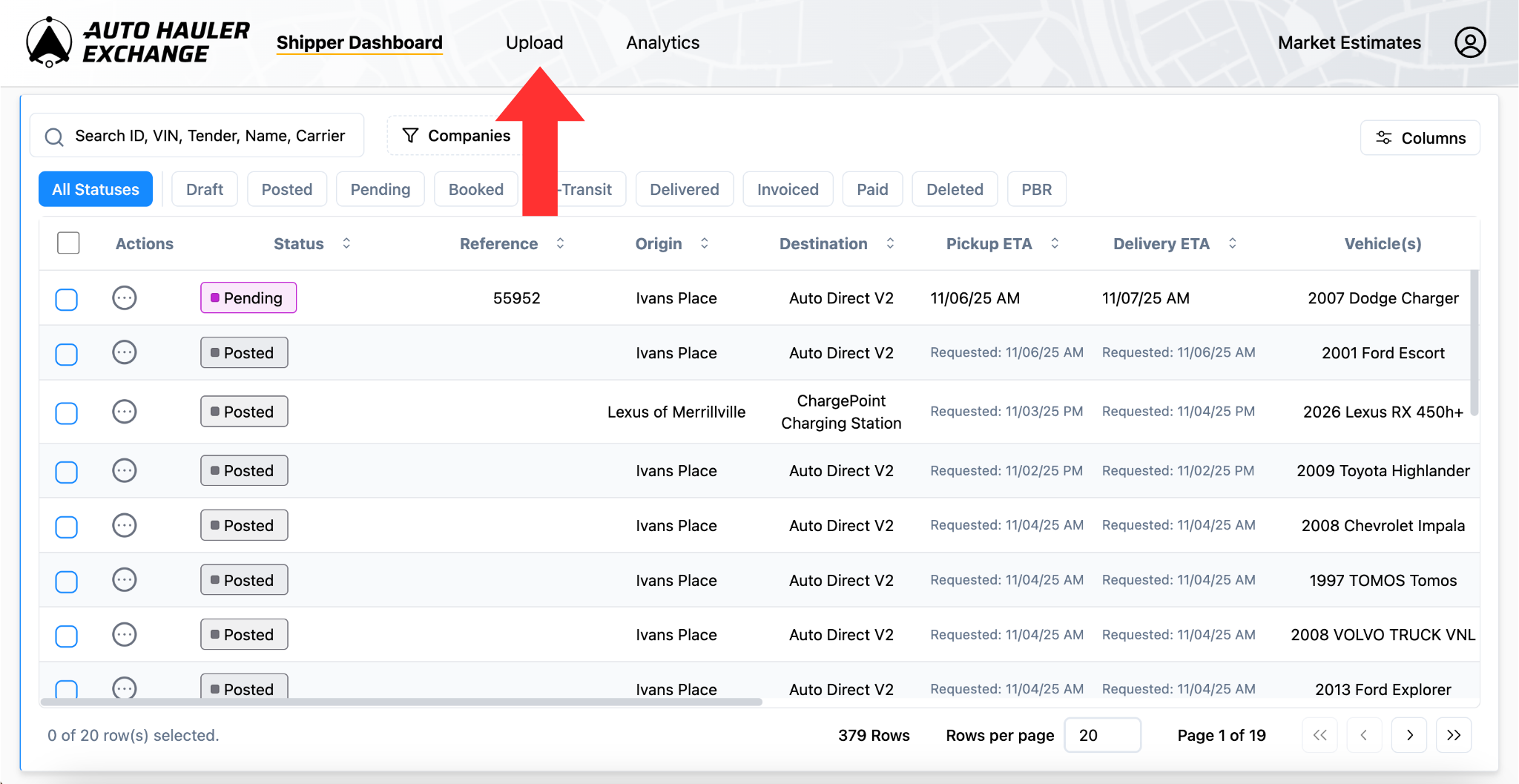 A screenshot of the AHX platform