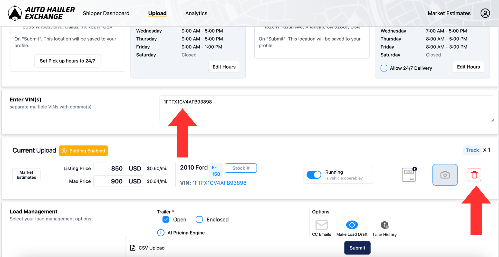 Screenshot from AHX platform