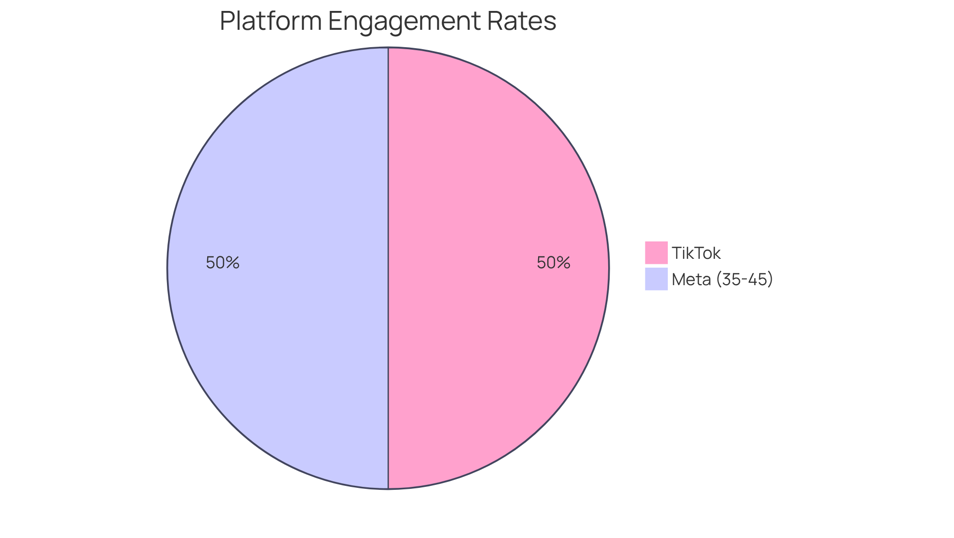 Each slice shows the engagement level on different platforms — the larger the slice, the more engagement that platform has achieved. This helps you see at a glance where brands are finding the most success.