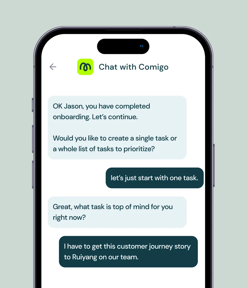 Comigo product screen