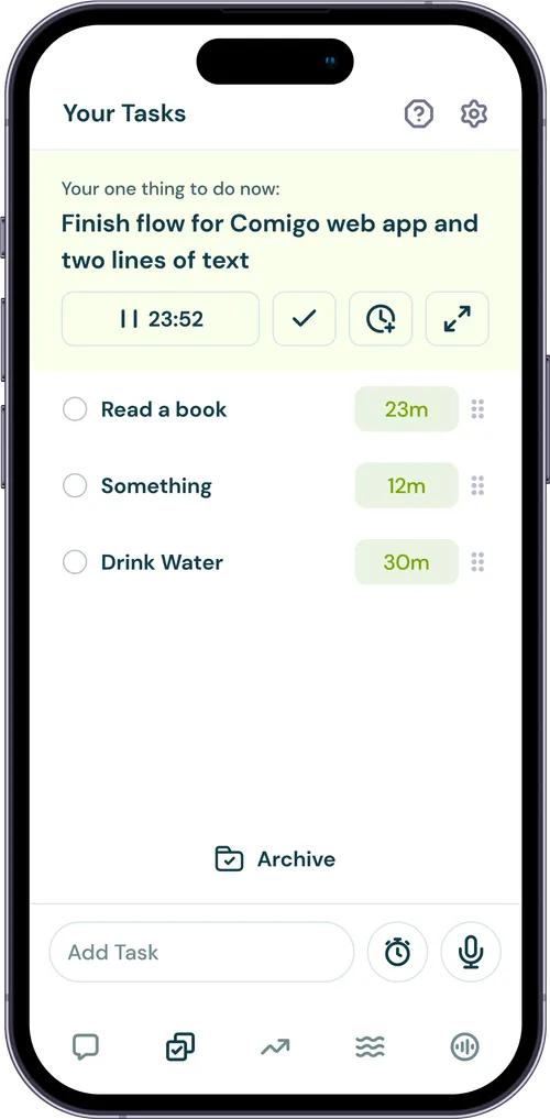 Comigo product screen
