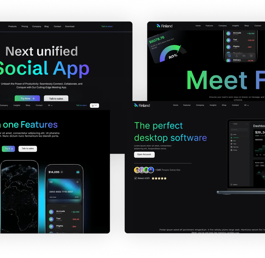 Saas Webflow Template - Finland - Designed by Azwedo.com and Wedoflow.com