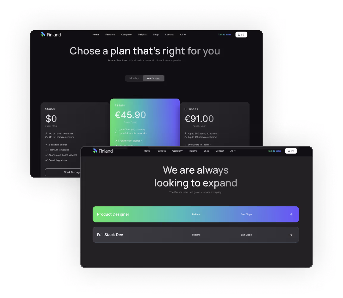 Saas Webflow Template - Finland - Designed by Azwedo.com and Wedoflow.com
