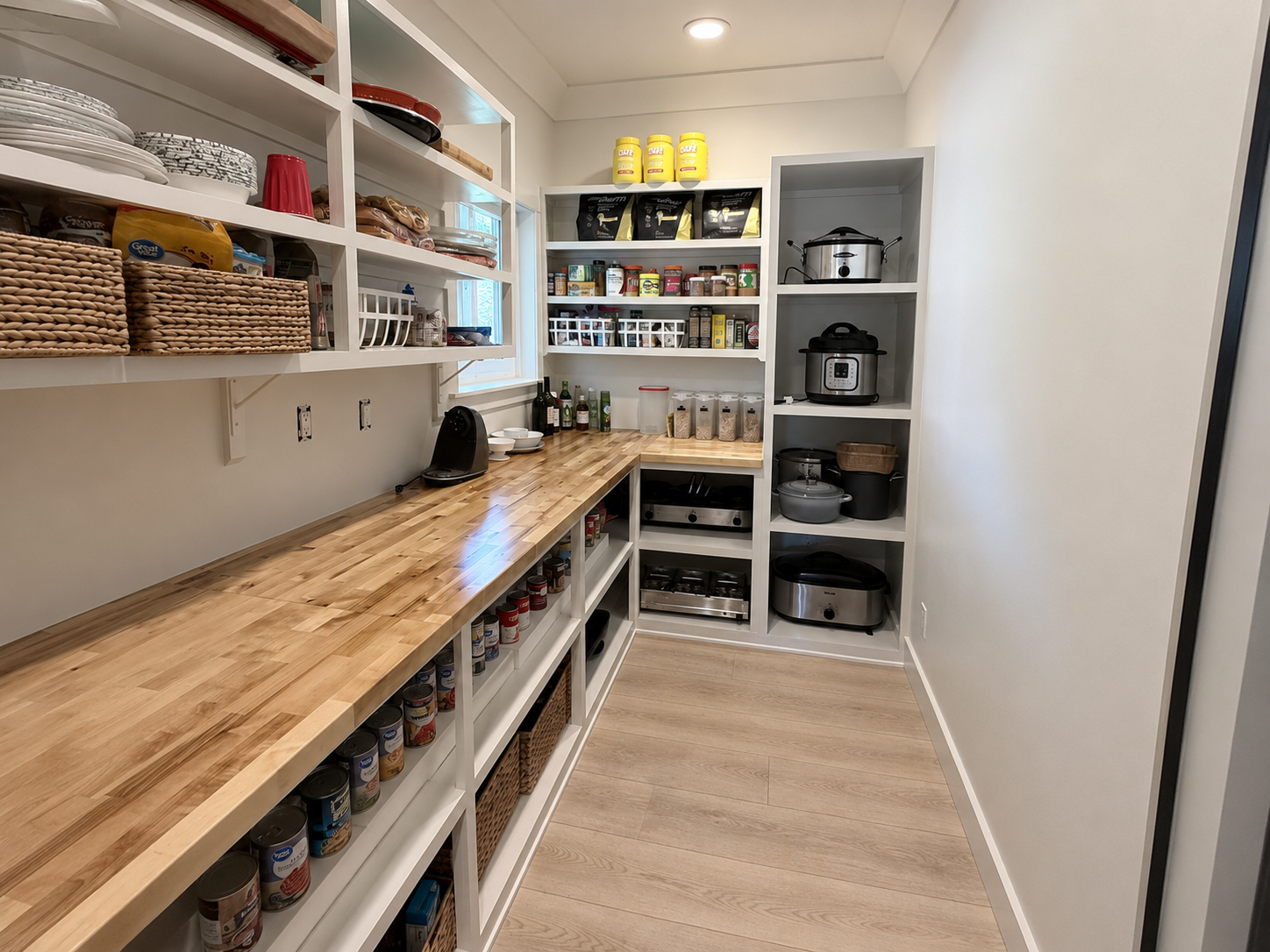 Completed custom walk-in pantry by Simply Home Renovations