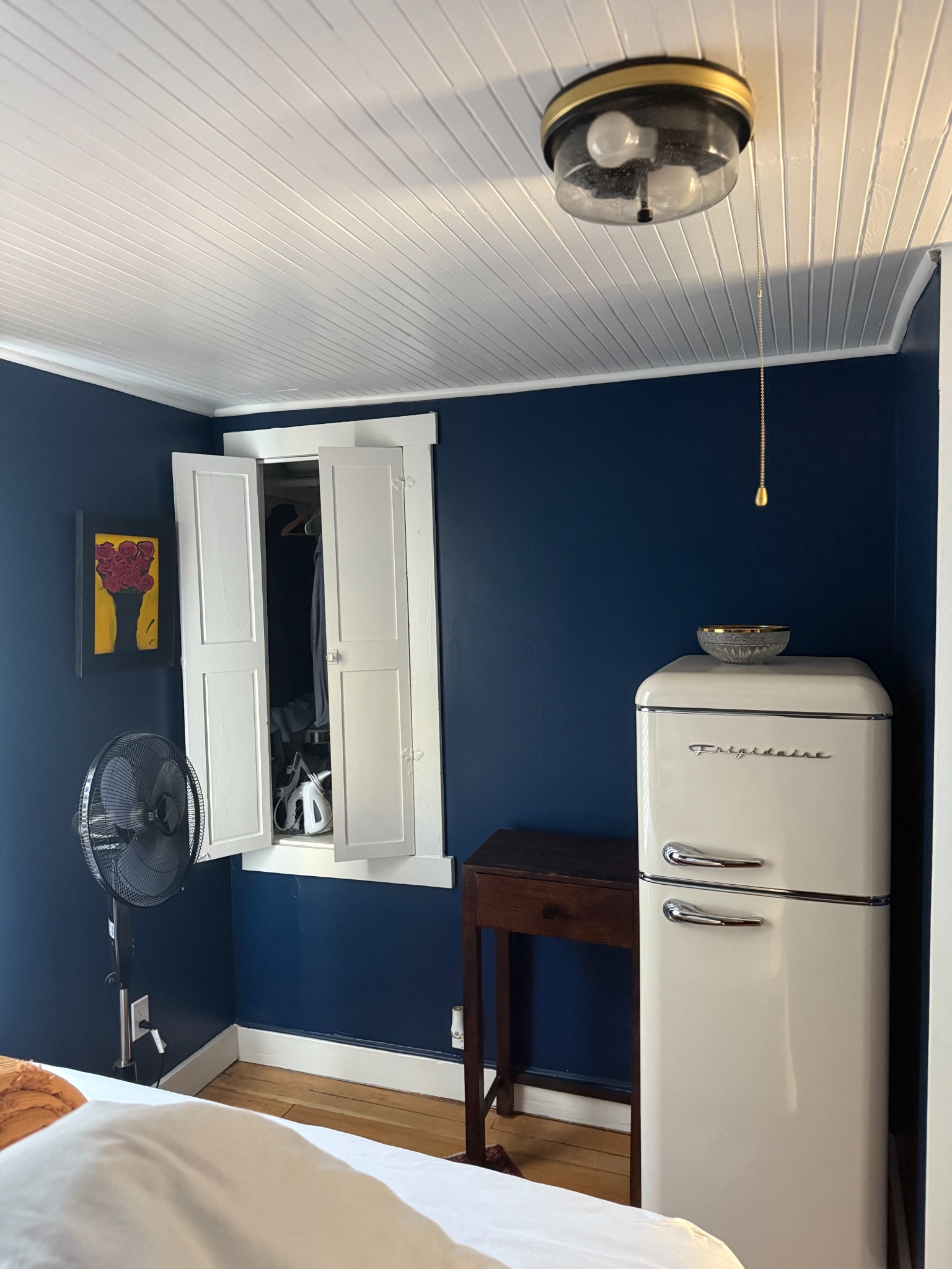 Small recessed cabinet before a closet addition in Jerome, Arizona