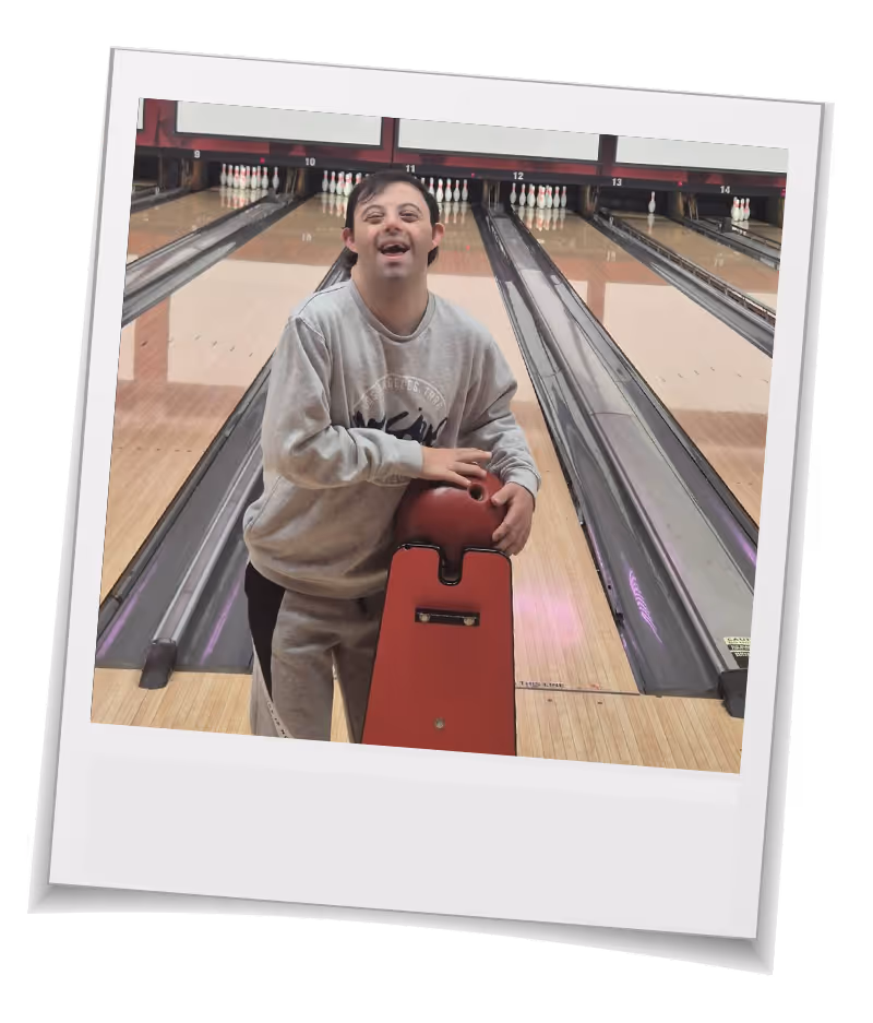 Patrick, who lives with Down's Syndrome, enjoying one of his favourite activities