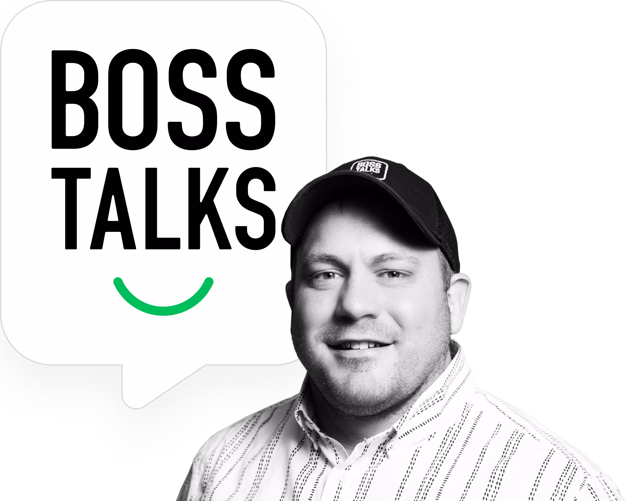 Boss Talks podcast cover with host Evan Happel