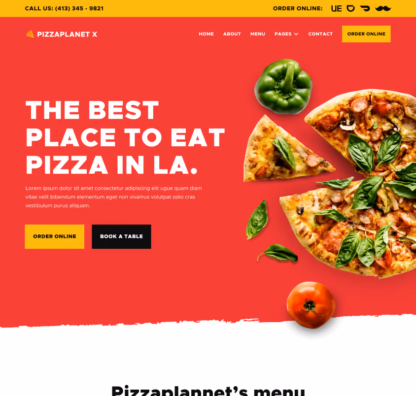 Hero Image Strip - Pizzaplanet X Webflow Template