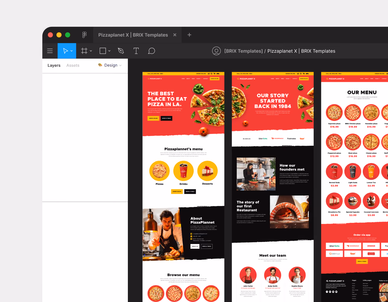 Figma File Included - Pizzaplanet X Webflow Template