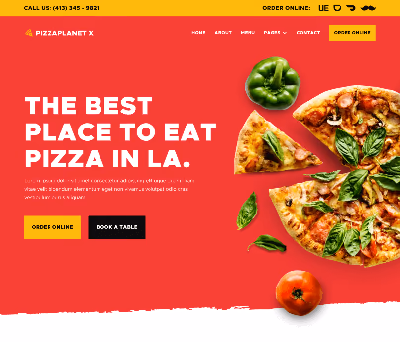 Home - Pizzaplanet X Webflow Template