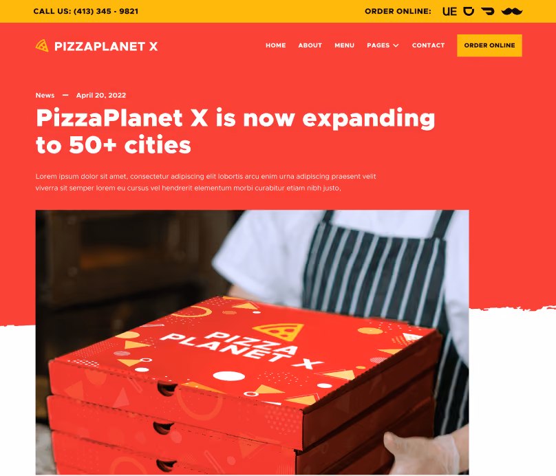 Blog Post - Pizzaplanet X Webflow Template