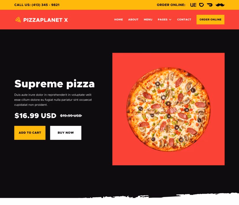 Menu Single - Pizzaplanet X Webflow Template