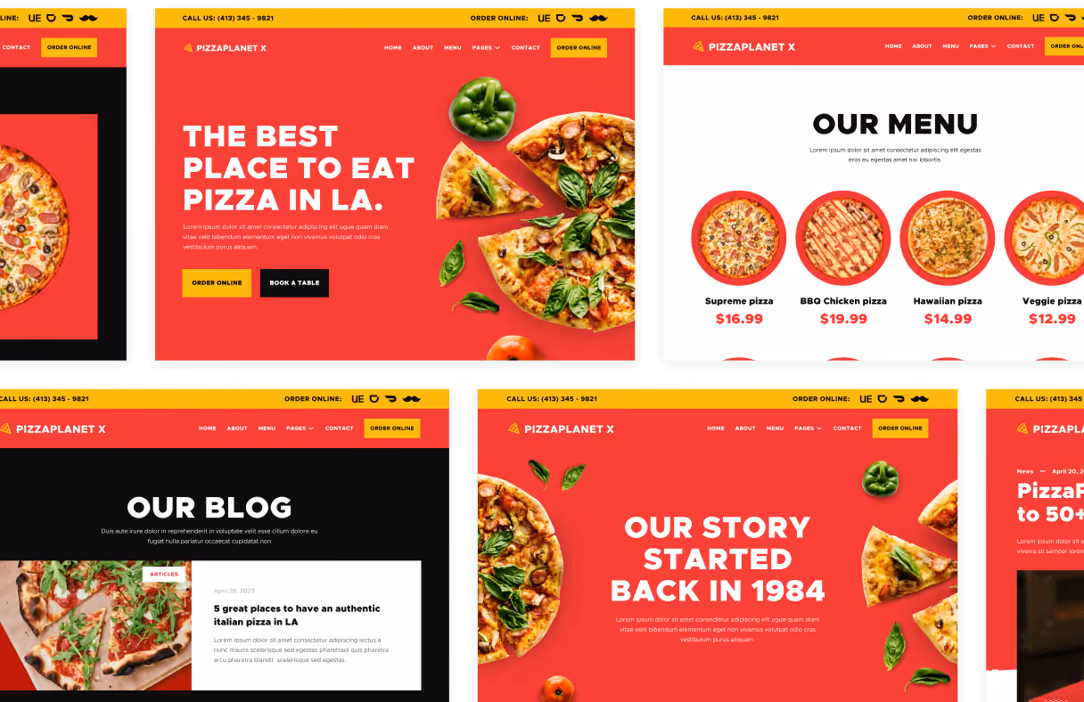 Buy Now On Webflow - Pizzaplanet X Webflow Template