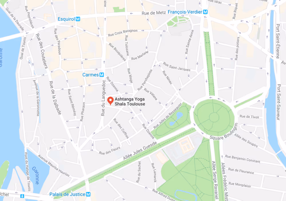 Carte du quartier des Carmes à Toulouse localisant le shala