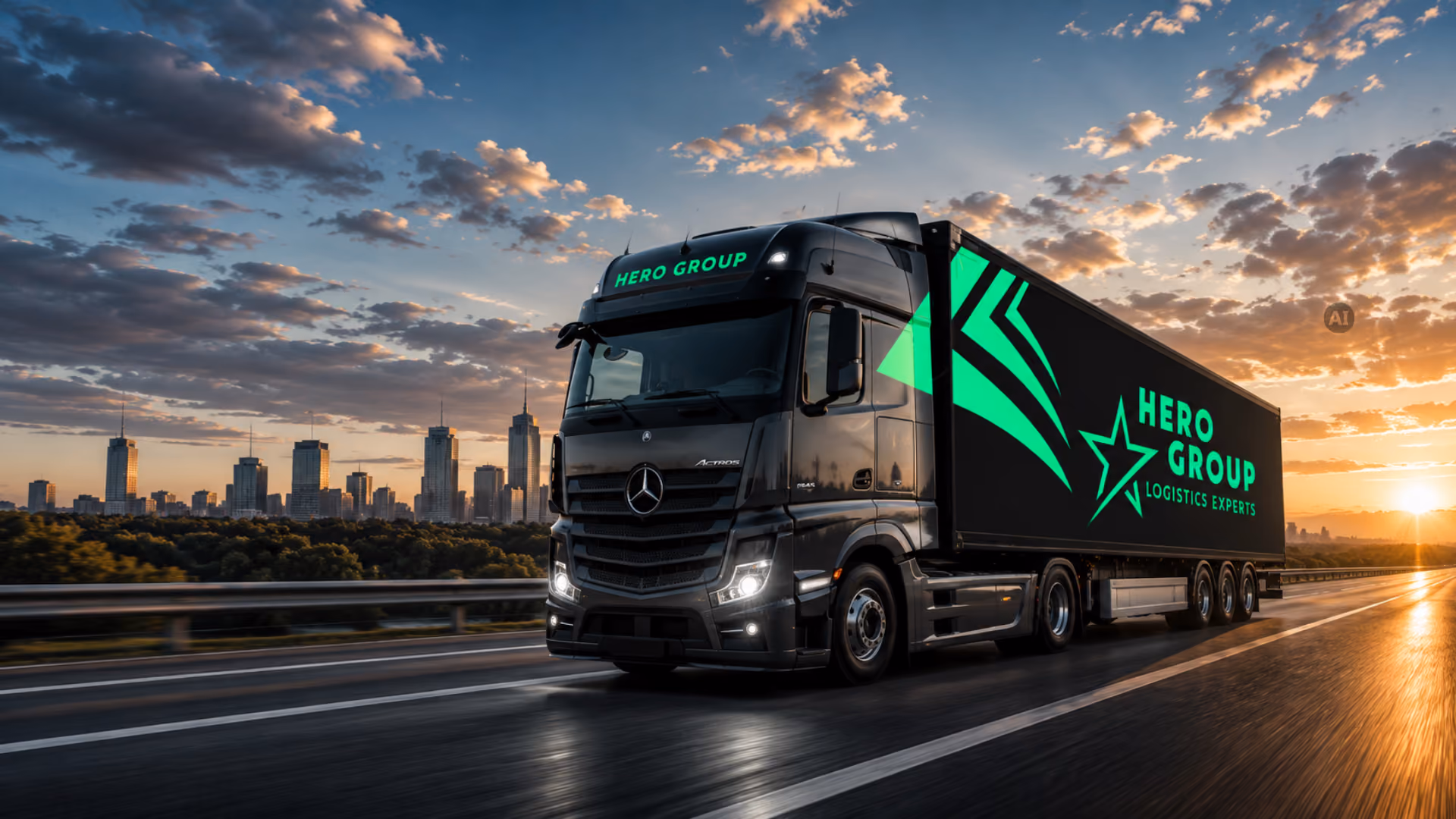 HERO GROUP mega trailer on the highway