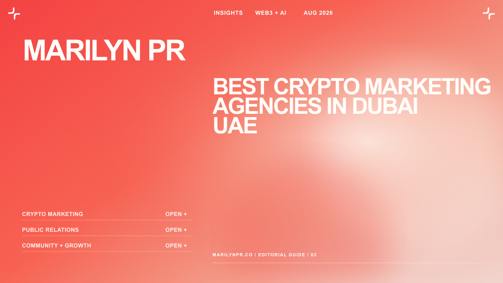 Best Crypto Marketing Agencies in Dubai UAE — Marilyn PR banner