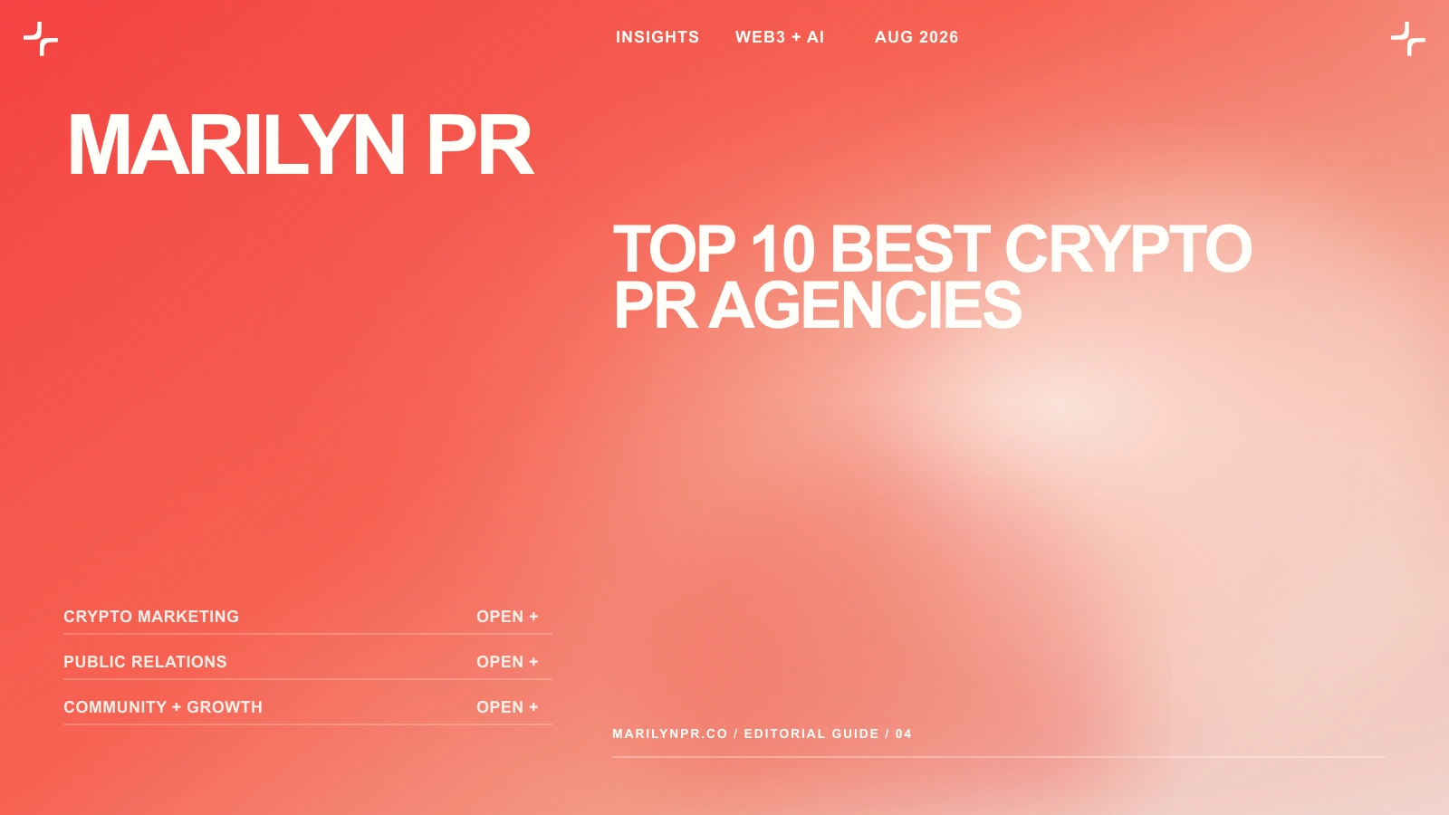 Top 10 Best Crypto PR Agencies — Marilyn PR banner