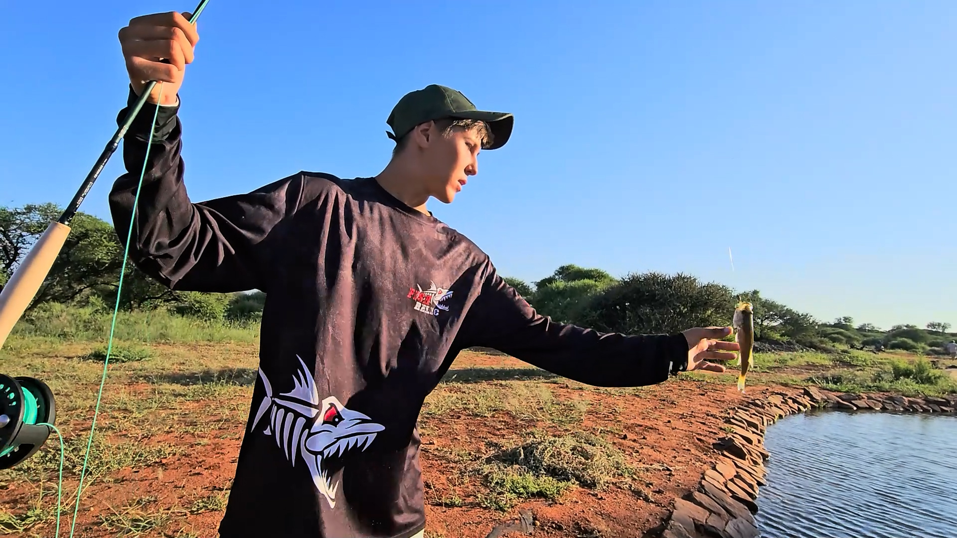 Man fly fishing at Naka luxury Lodge Playing with Pisces Fishing experience