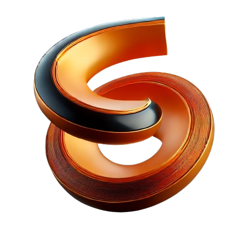 3d orange floating vector