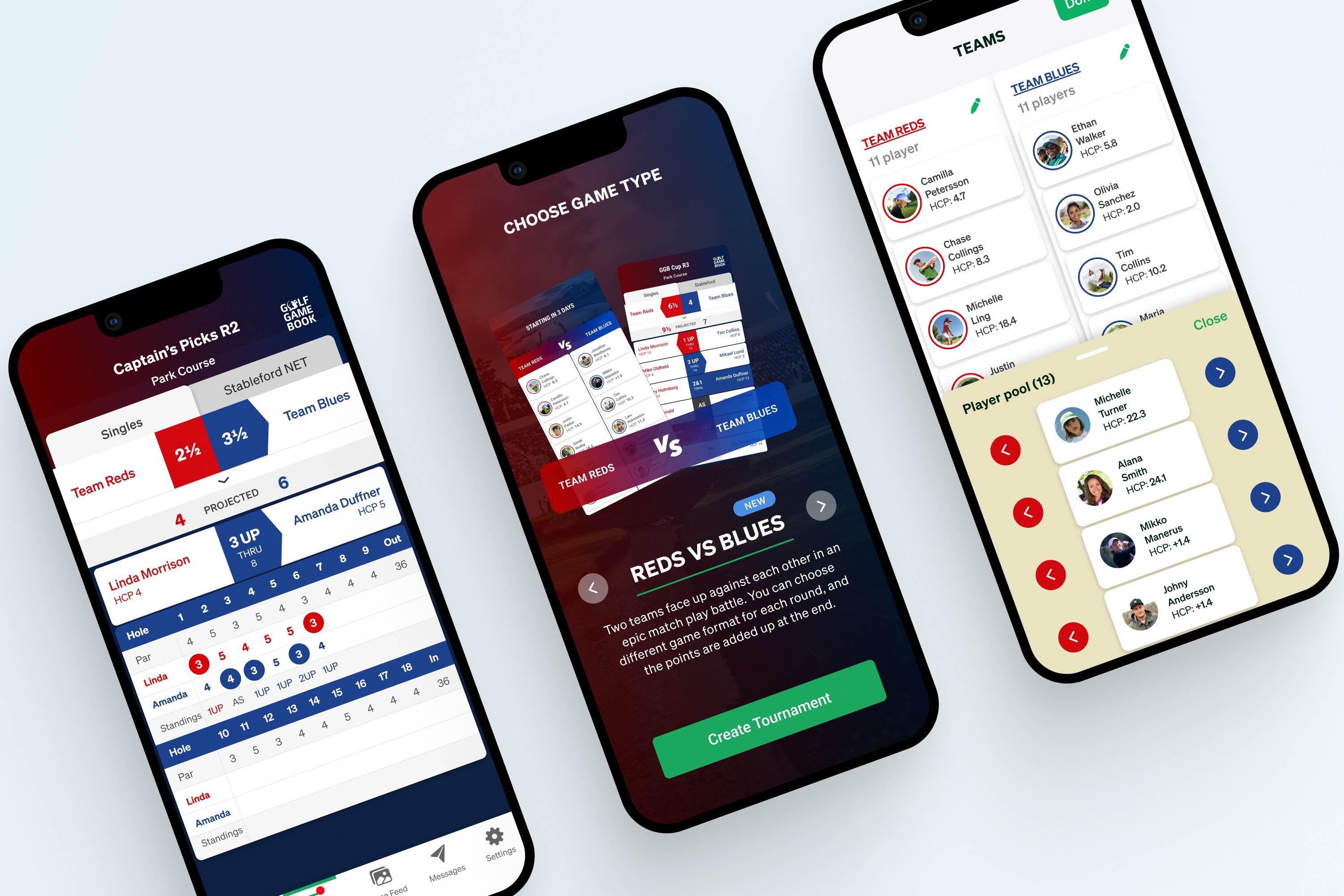 ryder cup style tournament features in golf gamebook