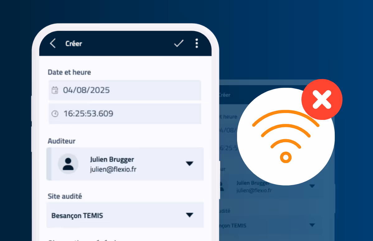 Visuel de l'interface du logiciel no-code Flexio pour la GMAO