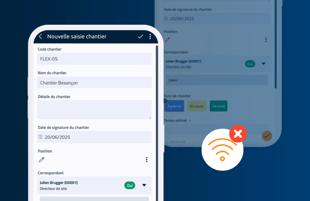 Visuel de l'interface du logiciel no-code Flexio pour la GMAO