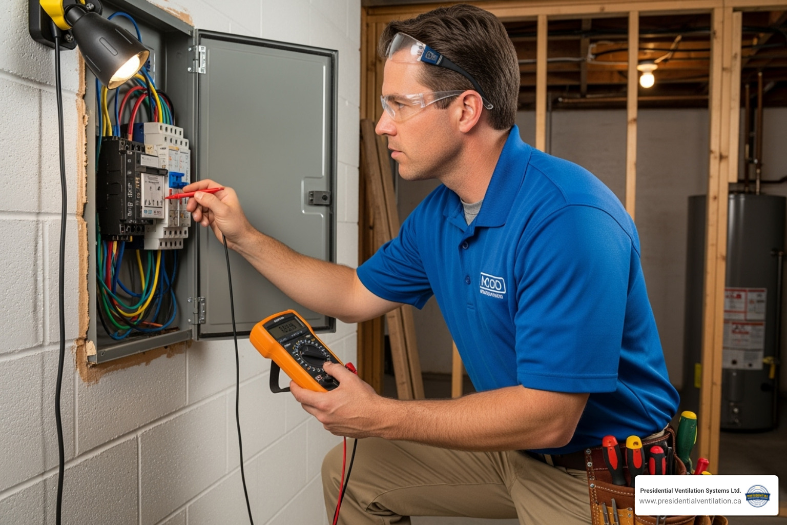 licensed electrician inspecting electrical panel - breaker panel upgrade cost