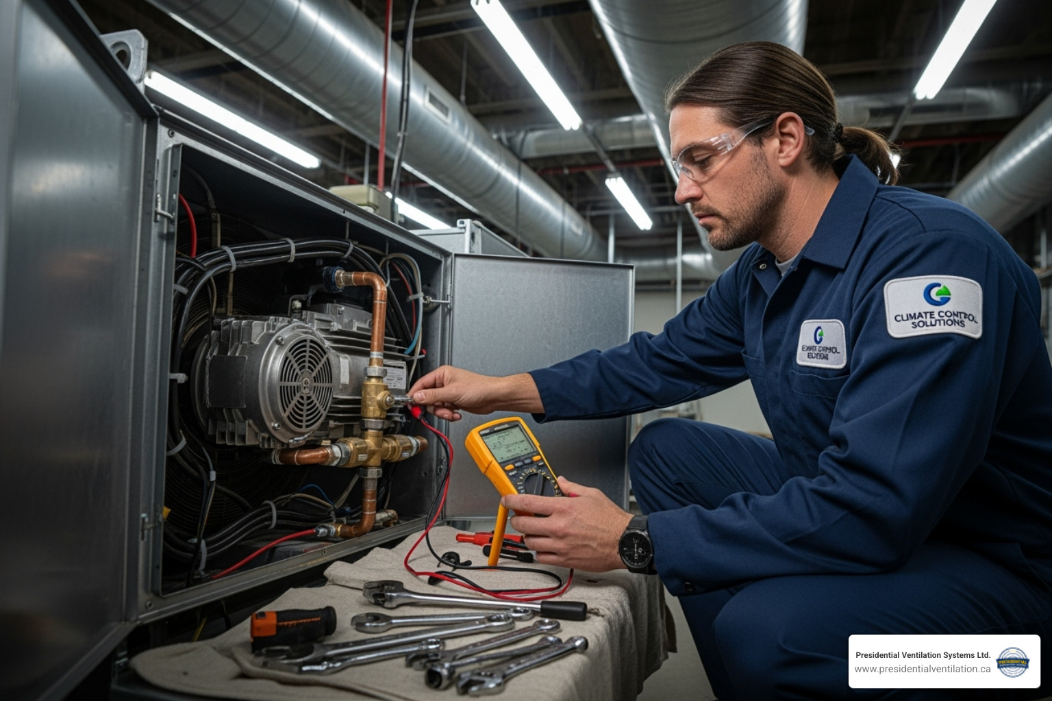 A certified technician working on an HVAC system - hvac truro