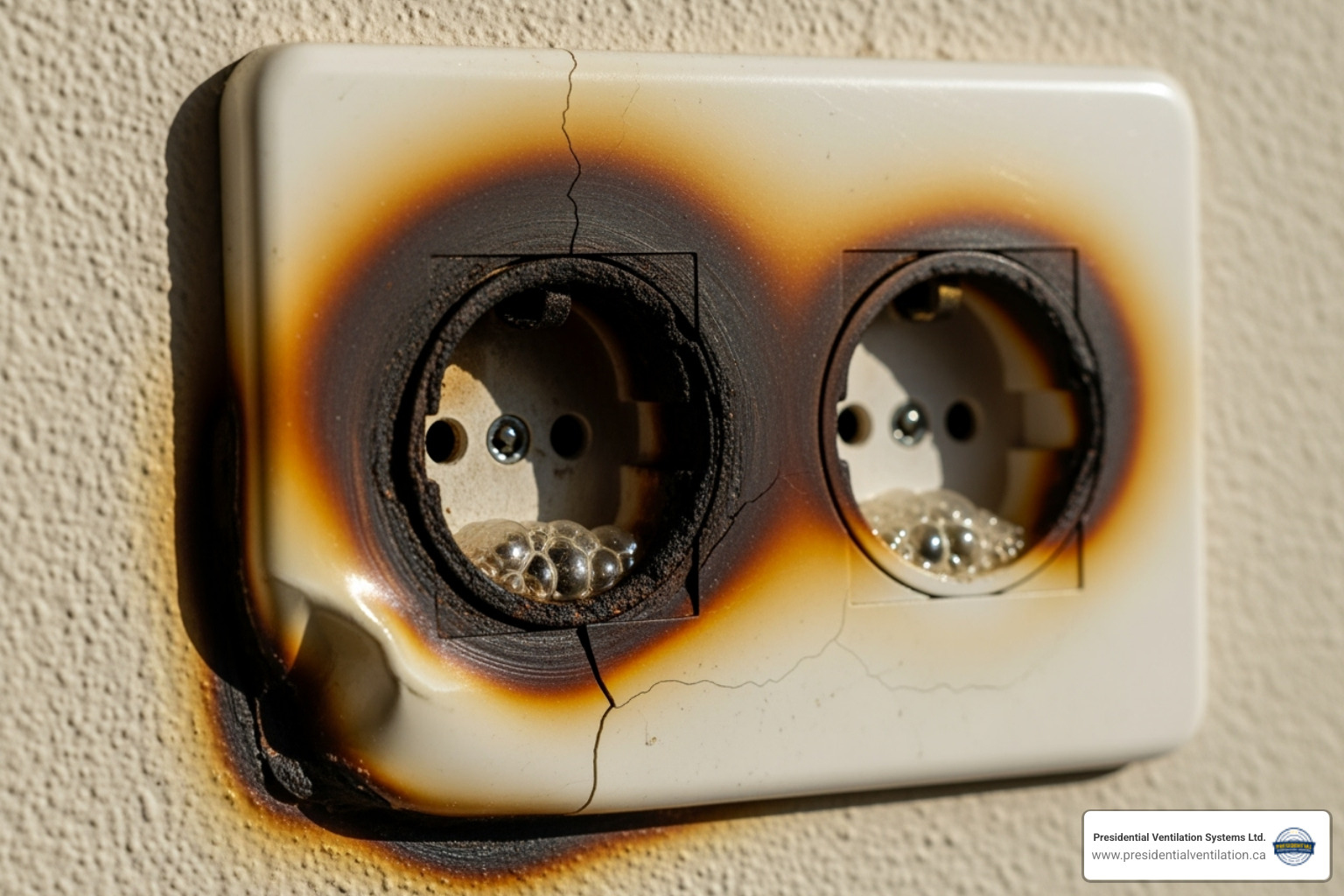discolored or melted wall outlet cover - Aluminum wiring remediation