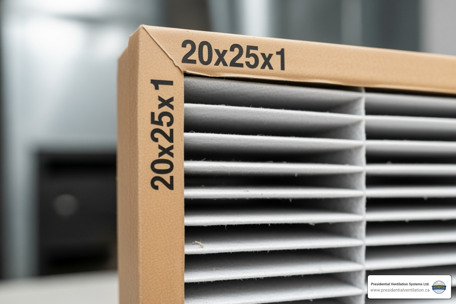 Filter size printed on cardboard frame - heat pump filter replacement