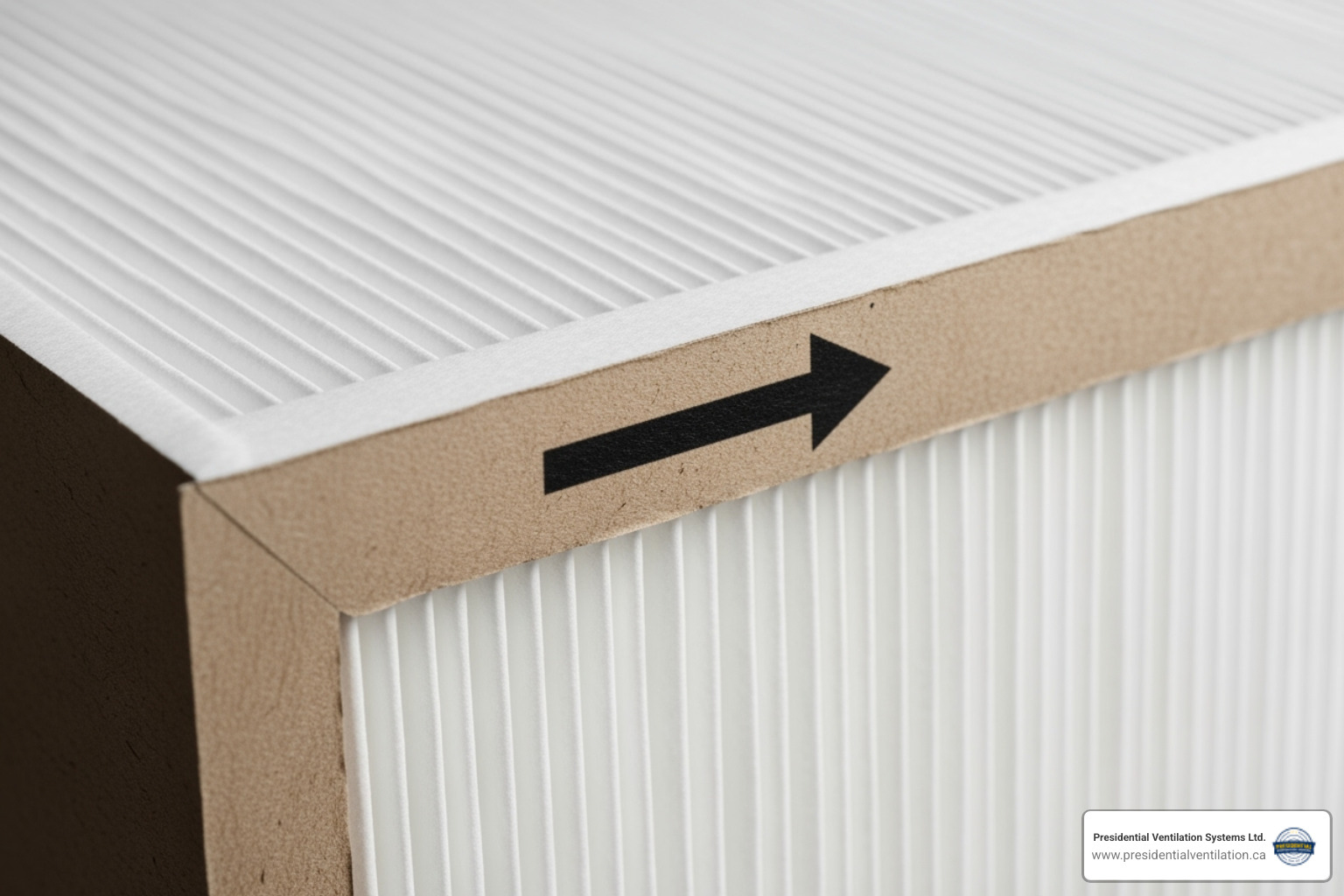 Airflow arrow on heat pump filter - heat pump filter replacement