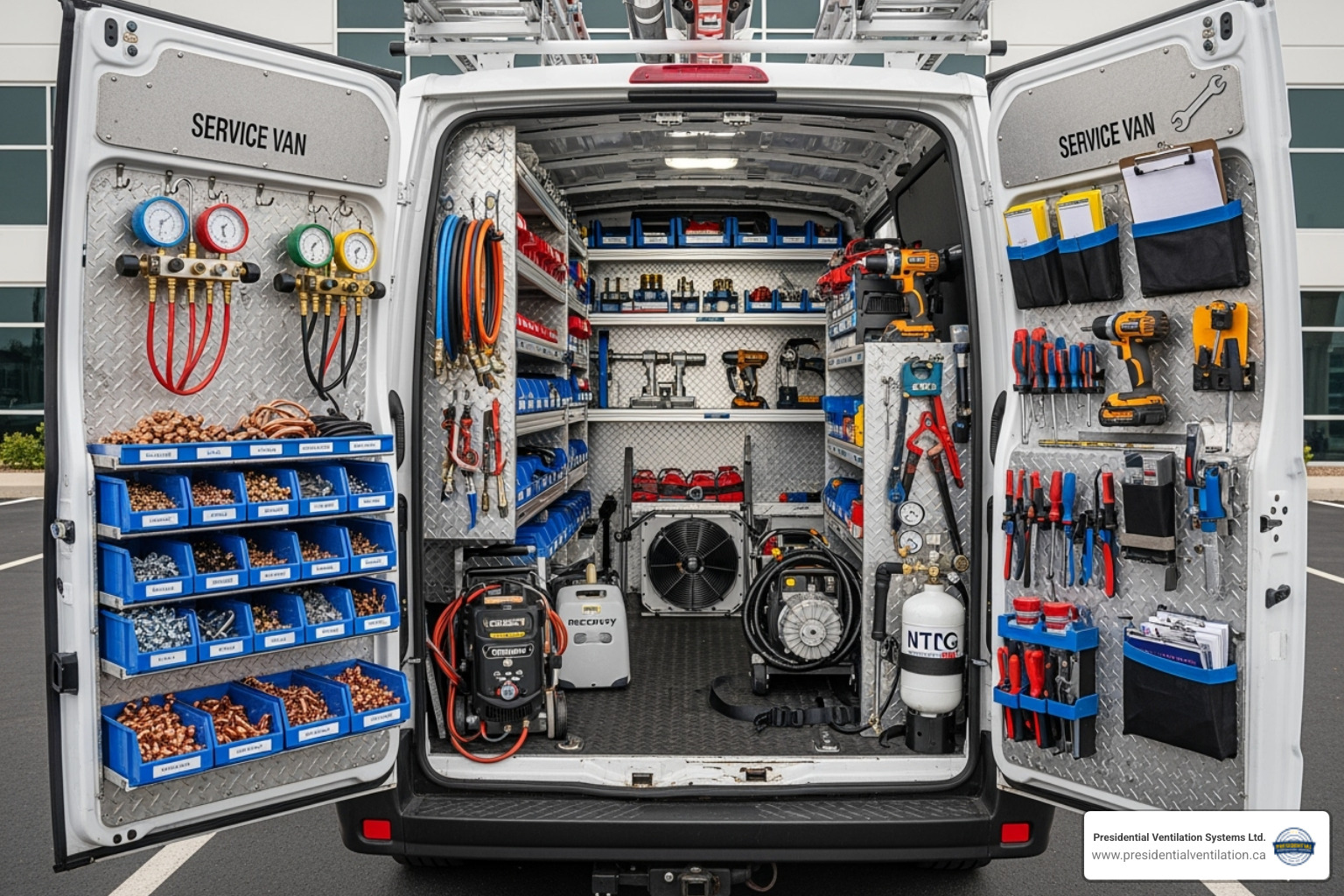 service van with HVAC tools - same day commercial heat pumps repair in bedford ns