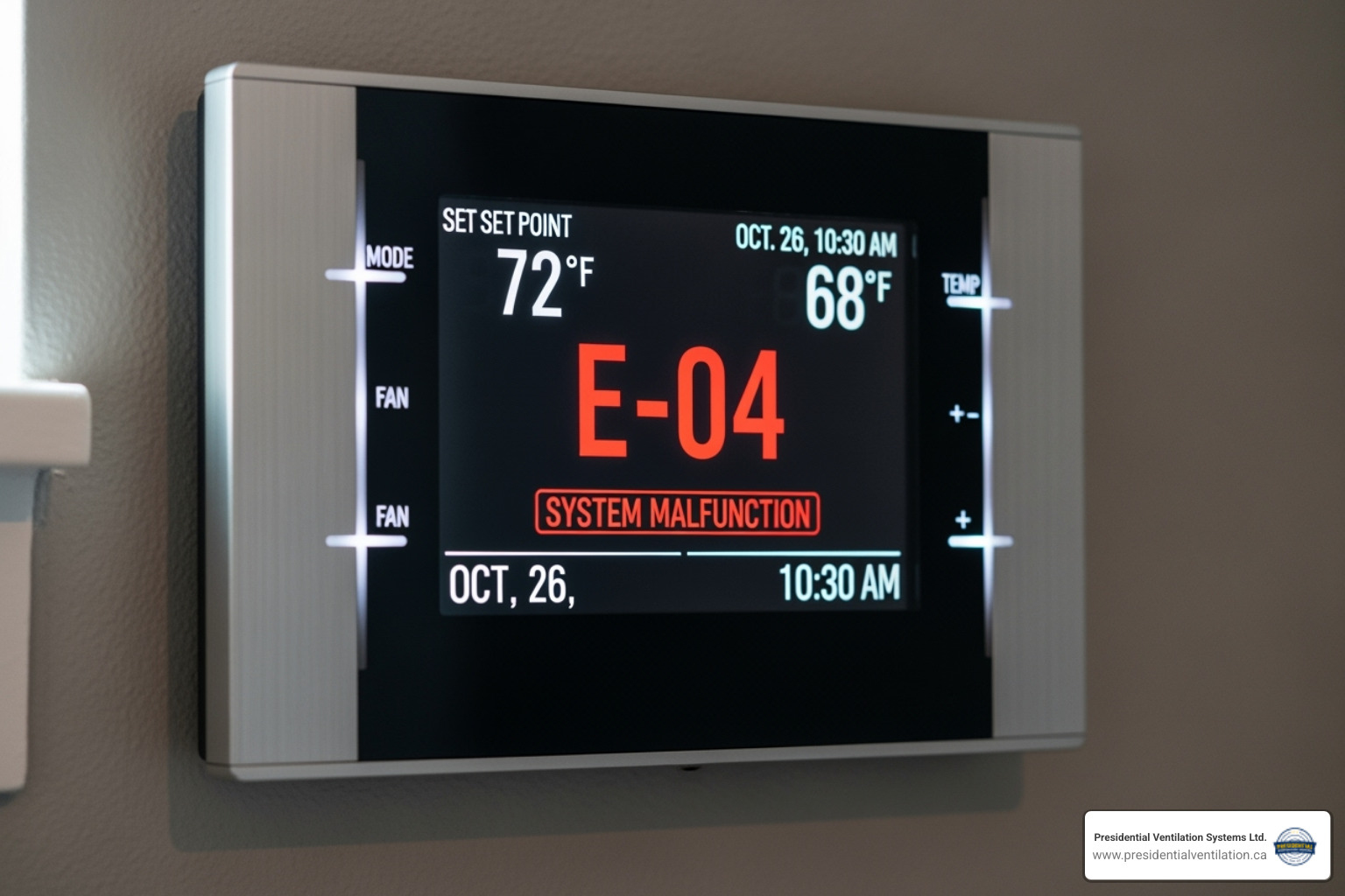 Commercial thermostat displaying an error code - commercial heat pumps not working in kentville ns
