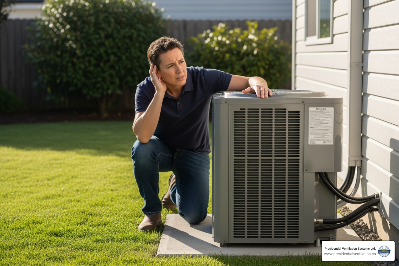 homeowner listening to outdoor heat pump - ducted heat pumps making noise in kentville ns homeowner listening to outdoor heat pump - ducted heat pumps making noise in kentville ns