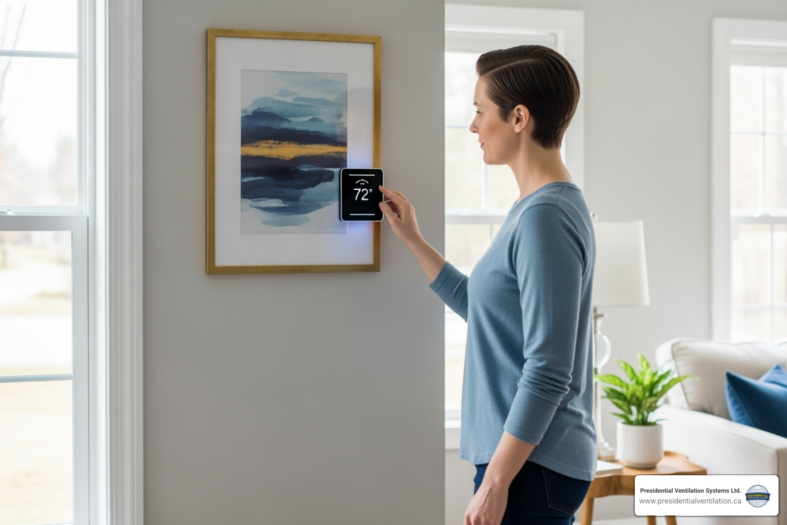 Homeowner checking thermostat settings - furnace replacements not working in truro ns Homeowner checking thermostat settings - furnace replacements not working in truro ns