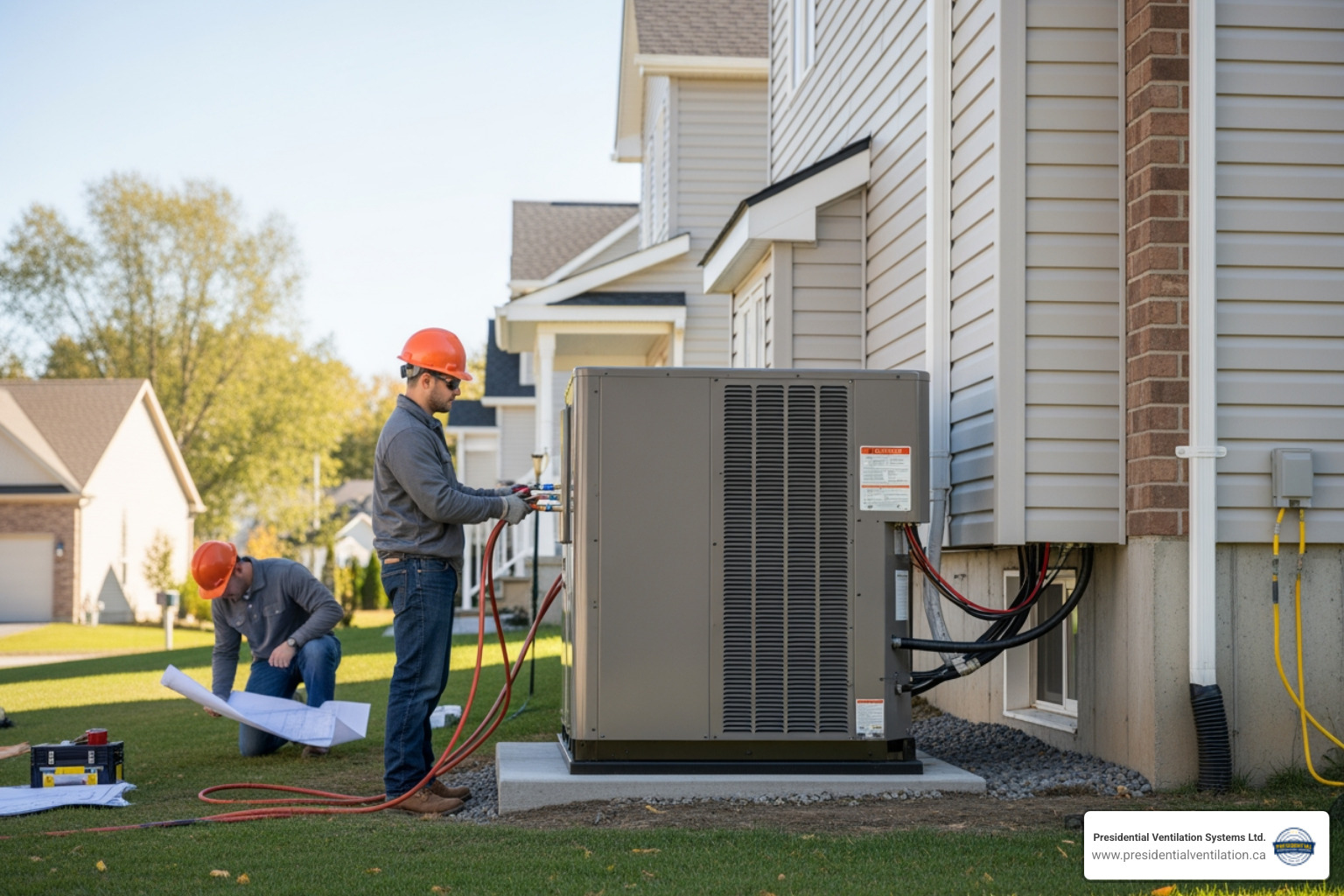 Infographic showing the key benefits of central heat pump installation in Bedford: government rebates up to $15,000, energy efficiency with SEER and HSPF ratings, cold-climate performance to -20°C, typical 15+ year lifespan, and annual energy savings compared to oil and electric heating systems - affordable central heat pump installation in bedford, ns