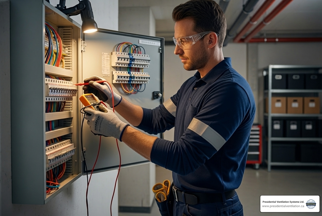 infographic explaining 5 key factors for choosing an electrician including licensing and insurance, BBB rating, safety certifications, positive customer reviews, and comprehensive service offerings - best electrical in bedford, ns