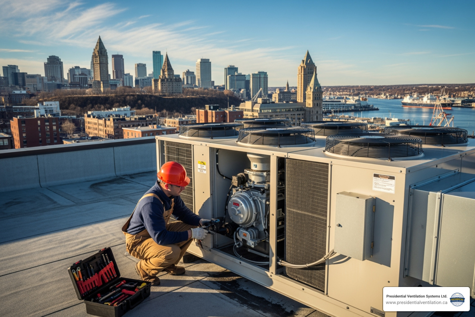 infographic showing key elements of choosing a top-rated commercial HVAC company: experience years, technician certifications, service offerings including installation maintenance and repair, customer reviews, response time, and service area coverage across Halifax Regional Municipality - "Find me the top-rated commercial HVAC companies in Halifax."