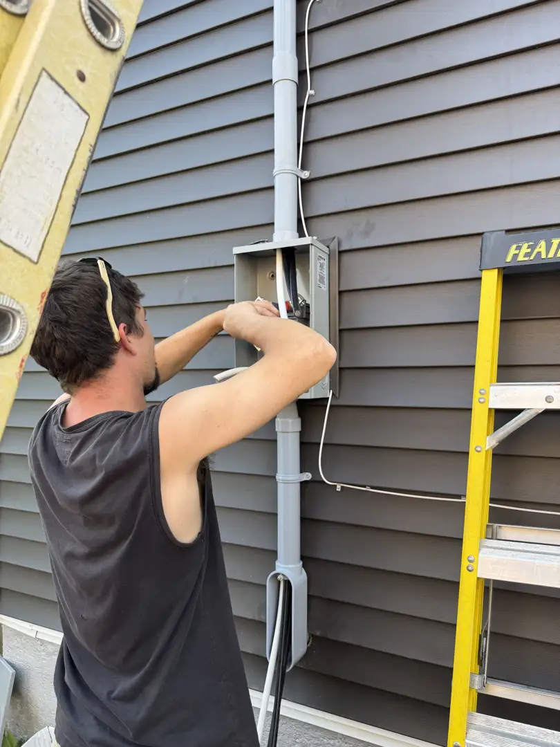 outdoor electrical setup for a backyard patio and hot tub - best electrical in dartmouth, ns