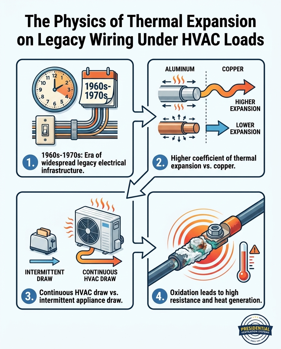 The Physics of Thermal Expansion on Legacy Wiring Under HVAC Loads