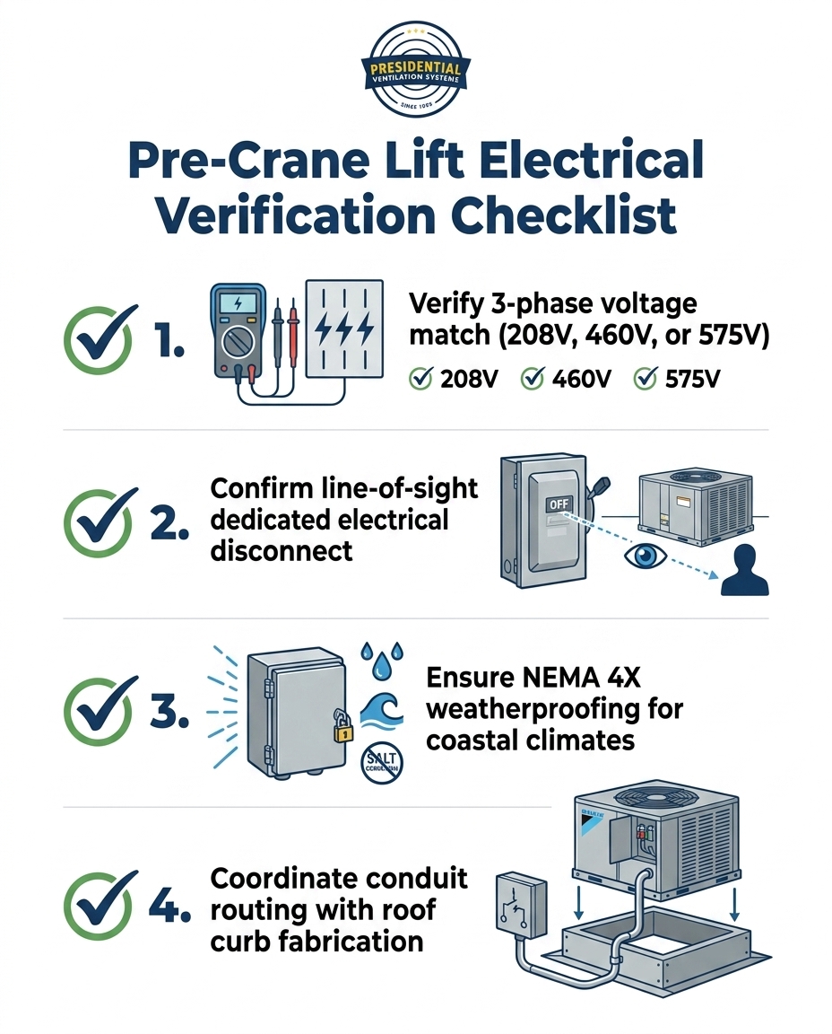 Pre-Crane Lift Electrical Verification Checklist