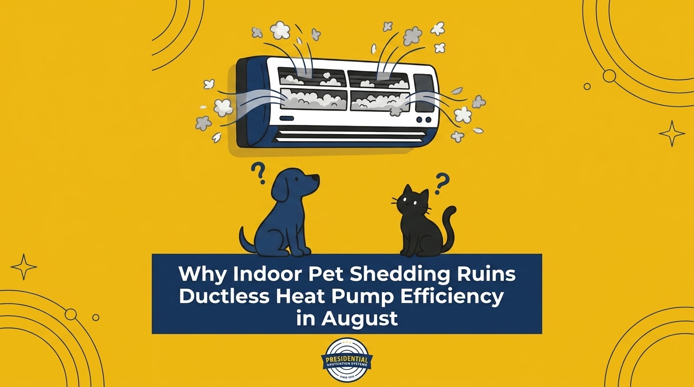 Why Indoor Pet Shedding Ruins Ductless Heat Pump Efficiency in August