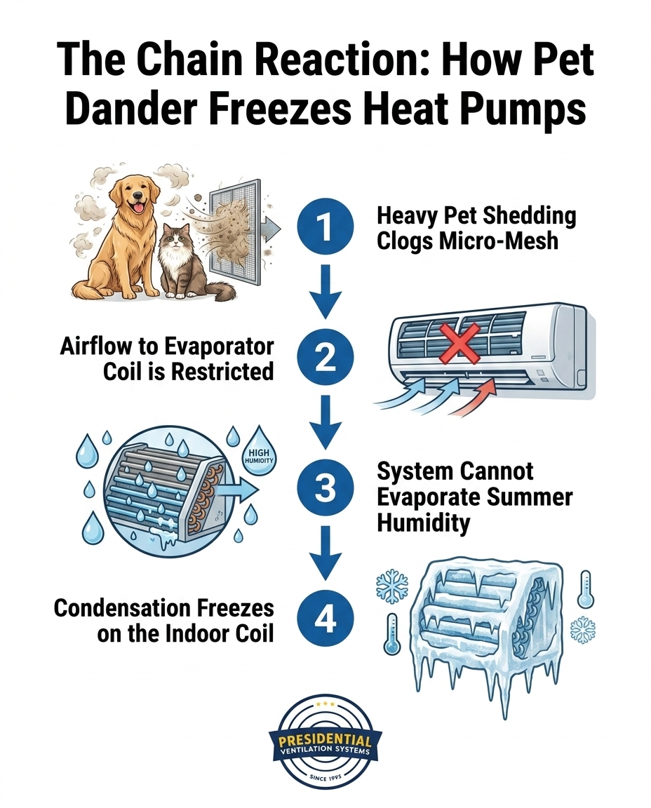 The Chain Reaction: How Pet Dander Freezes Heat Pumps