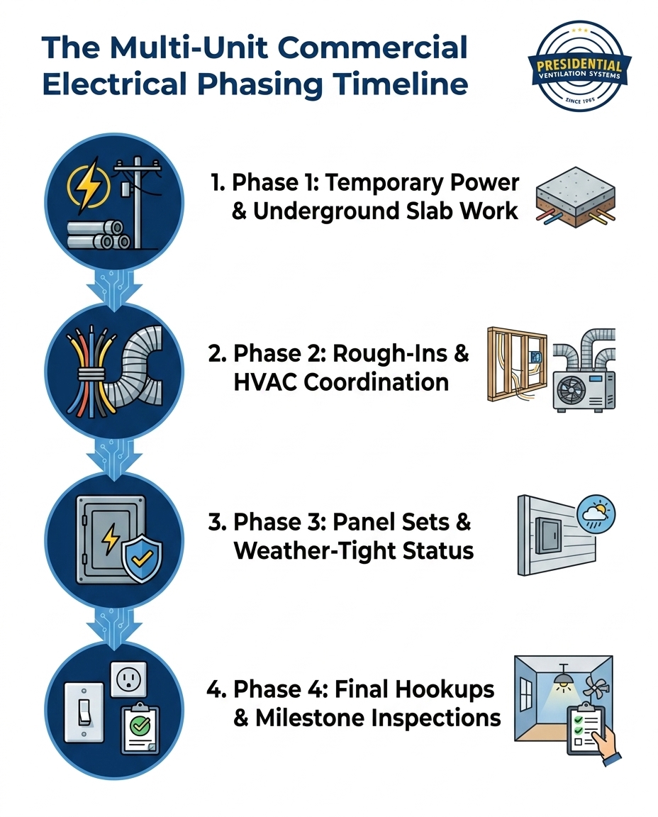 The Multi-Unit Commercial Electrical Phasing Timeline