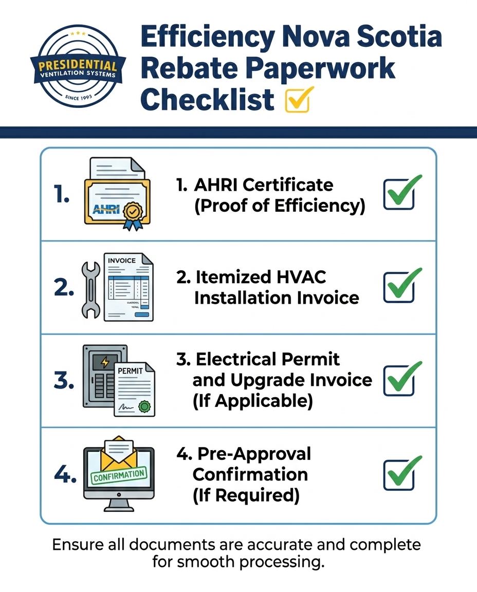Efficiency Nova Scotia Rebate Paperwork Checklist