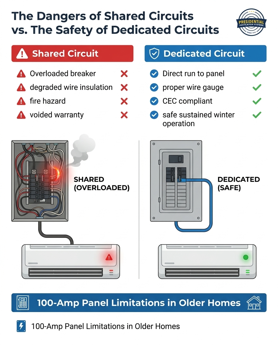 The Dangers of Shared Circuits vs. The Safety of Dedicated Circuits